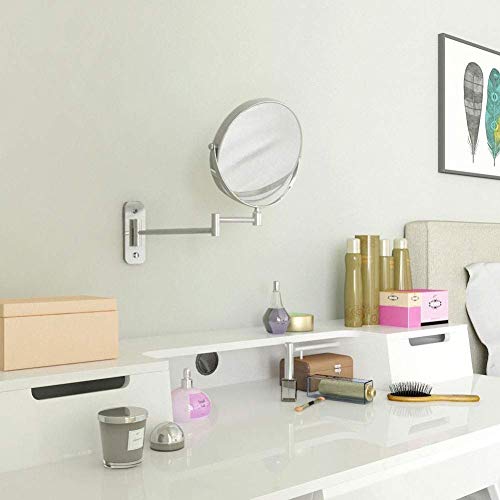Miroir de Maquillage Mural 20cm Double Face Extensible 3X pour Rasage - 6