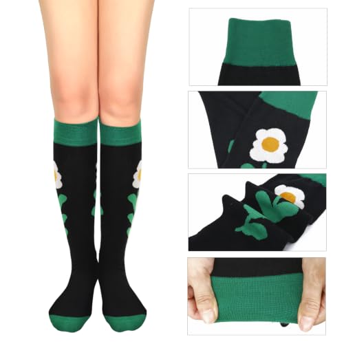 Image of Benefeet Womens Knee High Striped Checkered High Knee Socks Cotton Long Sports Tube Socks