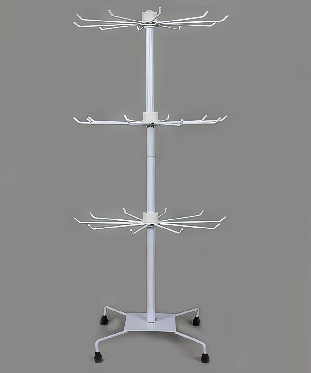 Yudu Espositore a 3 ripiani, in metallo, 73 cm (bianco)