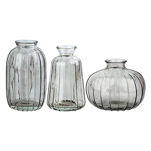 Handbag Vase 3PCS Glass Bud Vase Cute Clear Crystal Bud Modern Boho Mini for Flowers Small Vintage Vase for Rustic Wedding