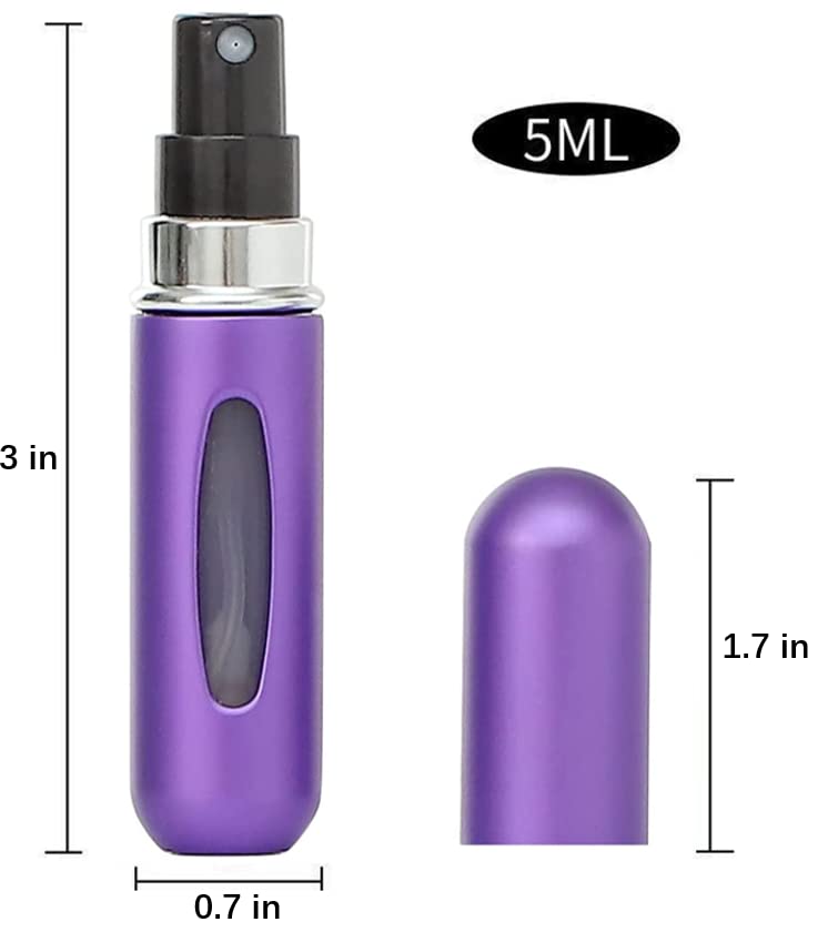 Image of Portable Mini Refillable Perfume Empty Spray Bottle Atomizer Bottom Refill Pump Case for Traveling and Outgoing 3 Pcs Pack of 5ml (Purple, Pink, Silver)