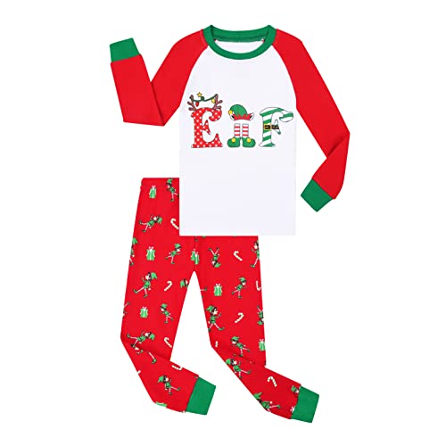Benaive Boys Christmas Pajamas Kids Xmas Holiday Pjs 100% Cotton, 2-Piece Boys Sleepwear Long Sleeves Set Size 12 - image 1