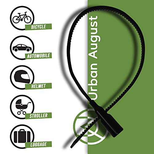 Urban August Adjustable Zip Tie Lock For Cabinet Refrigerator Bike Stroller Helmet Skateboard Luggage- Multi-Purpose Keyed French Door Lock - Stainless Steel Fridge Lock With Key - Black, 1 Pack #TOP4