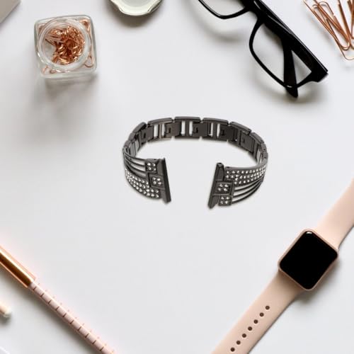 Correa de reloj inoxidable con gemas de imitacion pulsera elegante 6