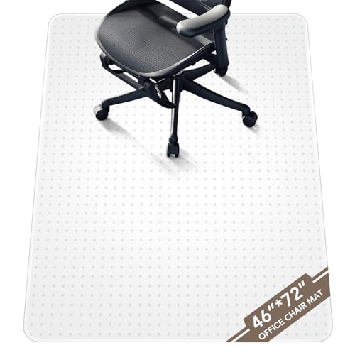 Office Chair Mat for Low Pile Carpet 46" x 72" Clear Plastic