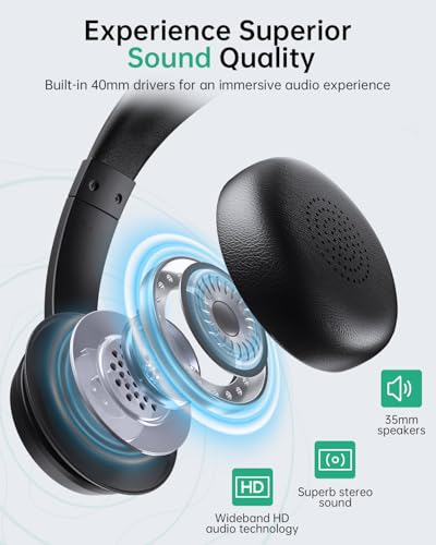 Image of AOC Wireless Headset with Mic for Work, AI Noise Cancelling, Bluetooth | AI Noise Cancelling Mic, Bluetooth 5.3, USB-A /C Dongle Included, Mic Mute, Compatible with PC, Laptop & iPhone