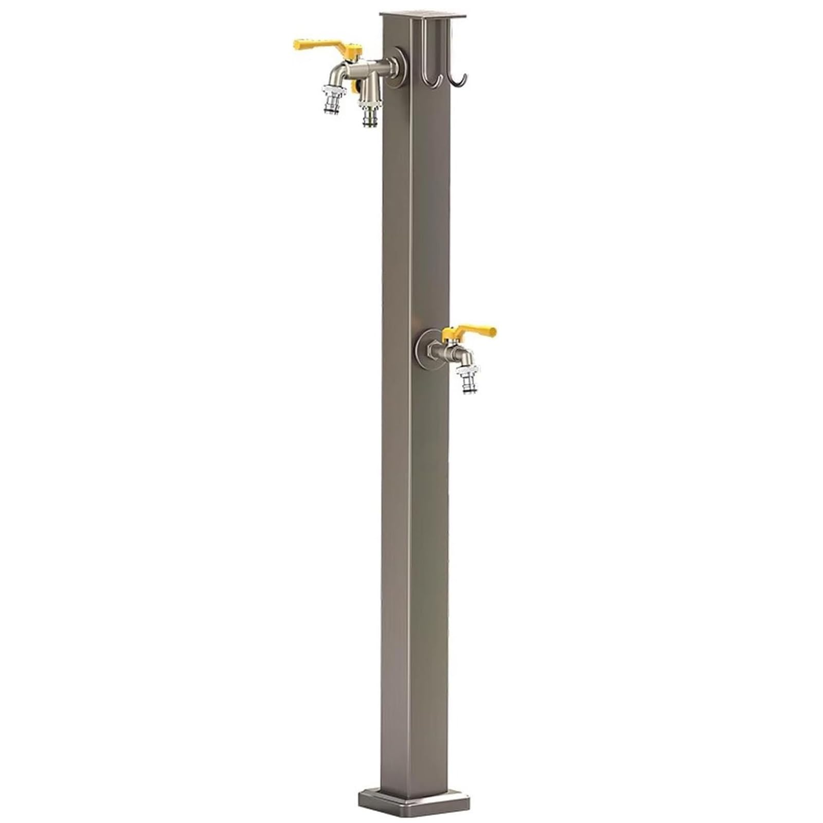 Colonna Acqua Giardino da Esterno, Rubinetti da Esterno Fontana da Giardino in Acciaio Inox 304 con Gancio per Tubo Dell'acqua, 3 Uscite D'acqua, per Irrigazione di Giardini, Fattorie, Pascoli