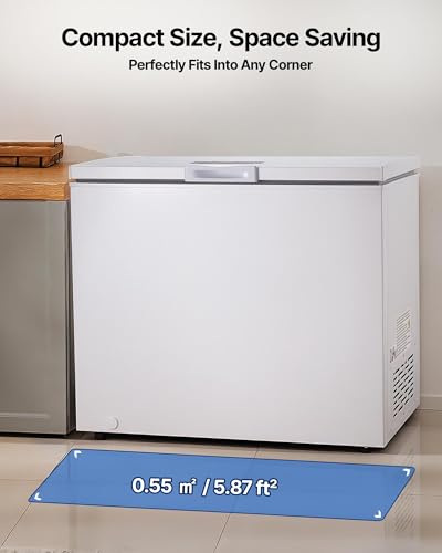 Image of VEVOR Chest Freezer, 6.7 Cu.ft Compact Deep Freezer, Free Standing Top Open Door Chest Freezers with 2 Removable Baskets & Adjustable Thermostat - Energy Saving, Low Noise & Garage Ready, White