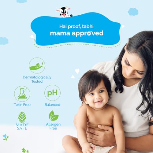 Image of Mamaearth Milky Soft Head to Toe Wash With Oats, Milk, and Calendula for Babies- 200 ml |2-in-1 Tear-Free Body Wash & Shampoo | Moisturizes and Soothes Skin | Travel-friendly Pack