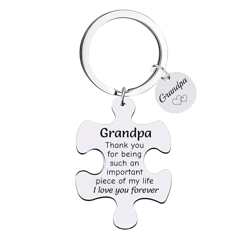 YpbbyKit Grandpa Keyring Grandfather Gifts Thank You for Being Such an Important Piece of My Life Keyring Gifts for Father's Day Grandpa Birthday