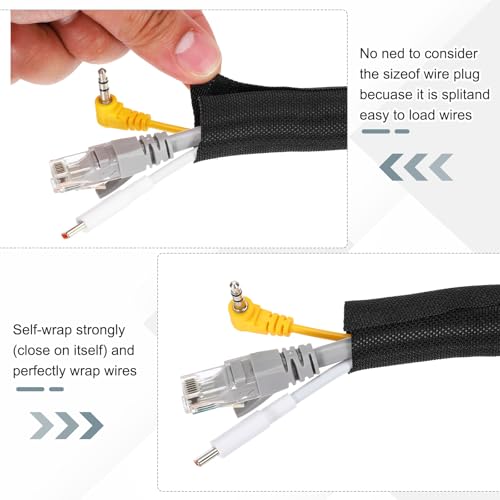 MECCANIXITY Tubo espiral dividido de 11-4/5 pulgadas diámetro interior, 10 pies, protector de cables de poliéster para cables USB y de alimentación, blanco miniatura 3