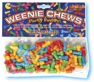 Hott Products Weenie Chews, 125-Pieces/Bag
