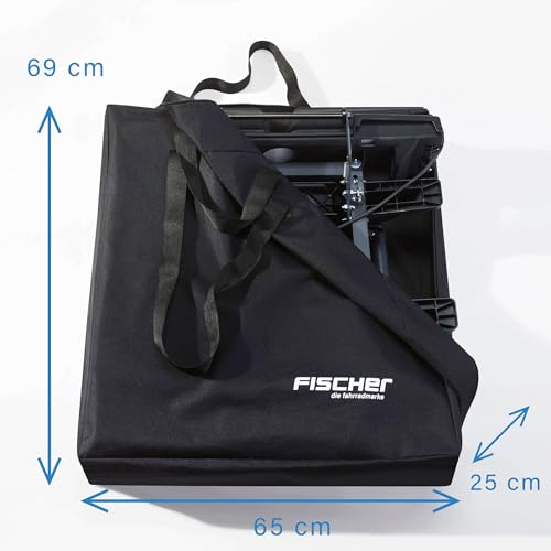 FISCHER Aufbewahrungstasche für Kupplungsfahrradträger 126001, strapazierfähig und wasserabweisend, 65 x 69 x 25 cm, schwarz