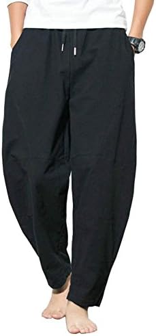 Banana Bucket Men’s Casual Baggy Pants Drawstring Cotton Loose Harem Pants