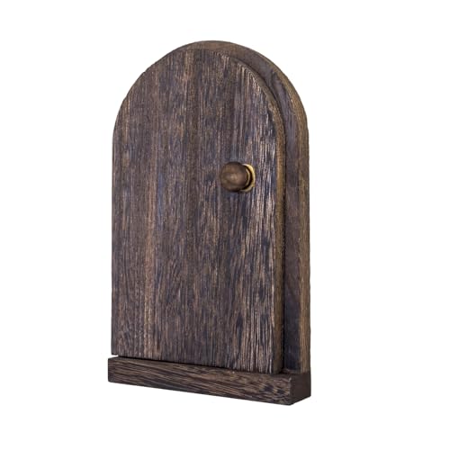 MaxForJoys Self-Adhesive Outlet Cover A Creative Wooden Cover that Conceals Wall Plates SwitchesStainsWall holes and Protects Child Elf Door for Wall 7.87 Inch Tall Fairy Door (Paulownia)