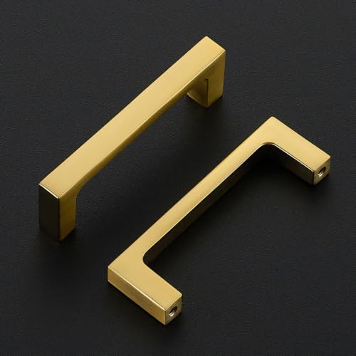 Image of Ravinte Brushed Gold Kitchen Cabinet Solid Handles,3 Inch,10 Pack