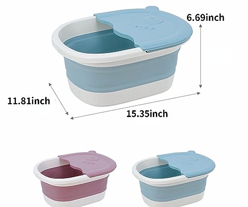 Bañera Plegable Portátil para Pies para Remojar con Acupresión Azul miniatura 2