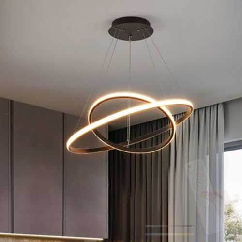 Lámpara de araña LED moderna con mando para un comedor minimalista y acogedor negro