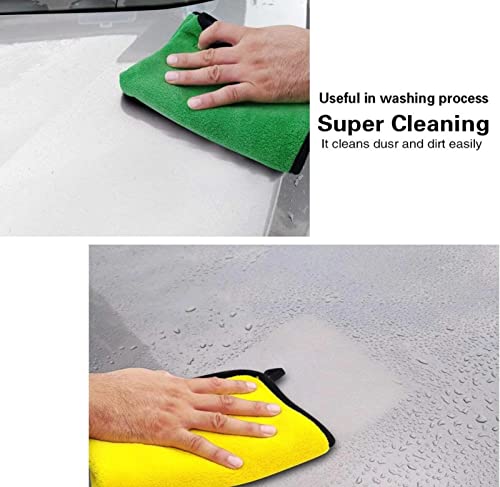 SKY-TOUCH 3pcs Microfiber Car Drying Towel for Car Cleaning and Detailing, Double Sided, Extra Thick Plush Microfiber Towel Lint Super Absorbent Detailing,Windows,Screen and Kitchen