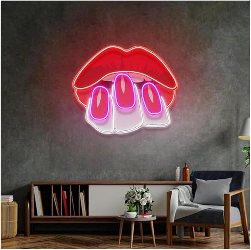 Enseigne lumineuse au néon pour mur sombre lampe au néon design lèvres chic