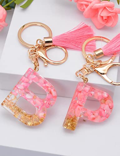 Mboah Pink Initial Letter Keychain For Women、Kids、Teens、Girls、Sisters、Couples，Cute Key Chain Accessories For Car Keys、Wallet、Backpack，Personalized Funny Gift For Girlfriend、Boyfriend、Family(Letter：a) #TOP1