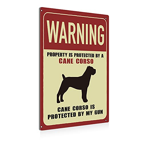 Warning Sign Warning Cane Corso Metal Tin Sign Wall Decor Dog Sig...