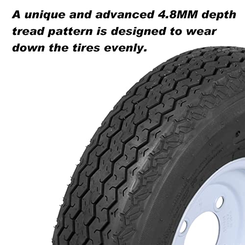 2 Pack 4.8-8 4.8X8 480-8 4.80-8 Trailer Tires With 8'' Rims, 4 Lug On 4'', Load Range C, 6Pr #TOP5
