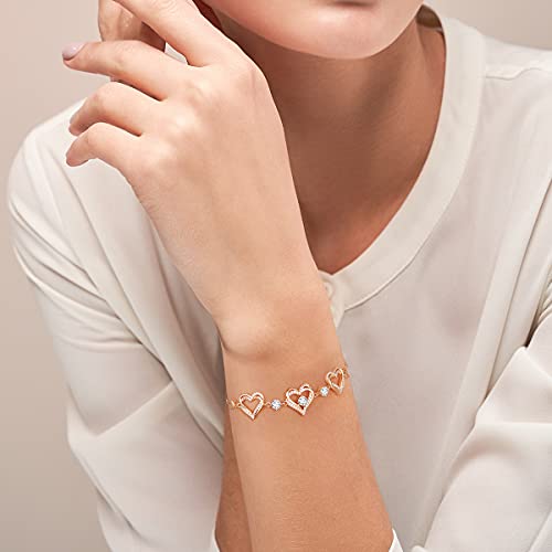Cde Forever Love Heart Bracelet 925 Sterling Silver With Birthstone Zirconia, Anniversary Valentine's Day Birthday Jewelry Gift For Girls Gifts For Women #TOP1