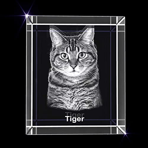Personalized Photo Gift | 3D Engraved Crystal Keepsake | Gift | Décor | Collectible| Souvenir | Dogs Or Cats Personalized Photo Frame #TOP2