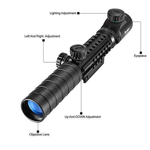 Paike Rifle Scope Red Green Illuminated 3 in 1 Combo Sight - Image 6