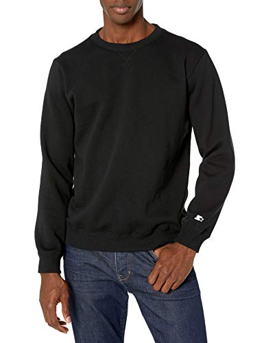 Starter Men's Standard Solid Crewneck Sweatshirt, Black, M