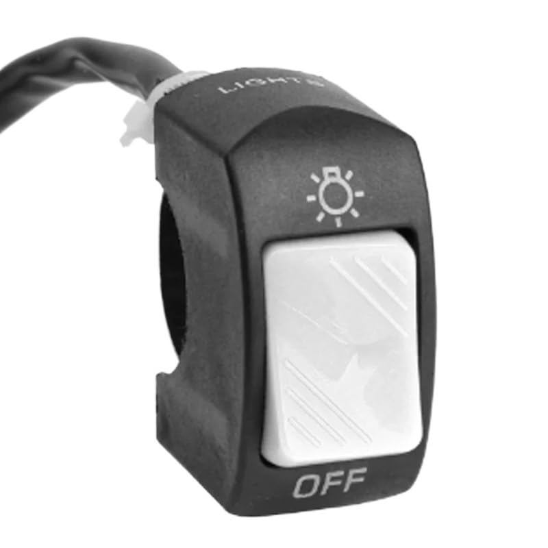 Interrupteur de guidon de moto blanc universel bouton marche arrêt de modification pour VTT