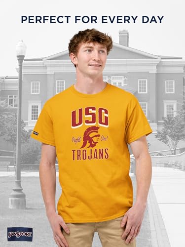 Image of JanSport NCAA Officially Licensed Campus Short Sleeve T Shirt for Men, Soft & Breathable Pre-Shrunk Cotton Crewneck T Shirt