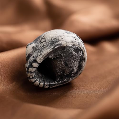 Aztec Skull Whistle - Creepy Loud Human Scream War Death Sound, High Decibels (Small, White)