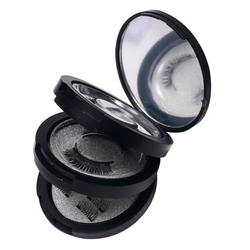 Zuzer 4 Pairs Magnetic Eyelashes,Natural Magnetic Eyelashes 3D Artificial Eyelashes Without Eyeliner Magnetic Lashes,with Tongs and Brush