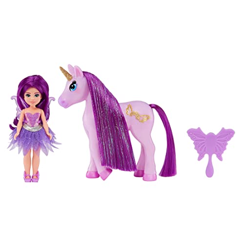 MGA Entertainment Dream Bella Color Change Surprise Little Fairies 5.5" Doll and Little Unicorn 2 Pack- Aubrey and Lavender,Purple Fairy and Unicorn,Toy for Kids Ages 3,4,5+,Multicolor,583639