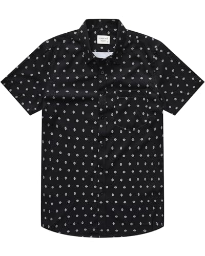 Mens Short Sleeve Casual Button Down Graphic Printed Shirt Summer Untucked Business Pattern Dress Shirts with Pocket4