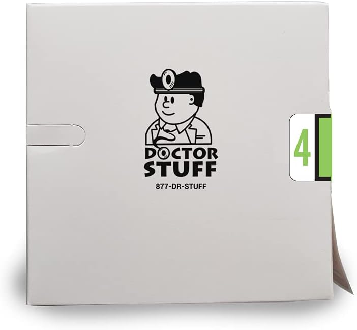 Doctor Stuff - File Folder Labels, Number 4, TAB Products Match - TPNV Series Chart Stickers, Fluorescent Green, 1" x 1-1/4", #4, 500/Roll