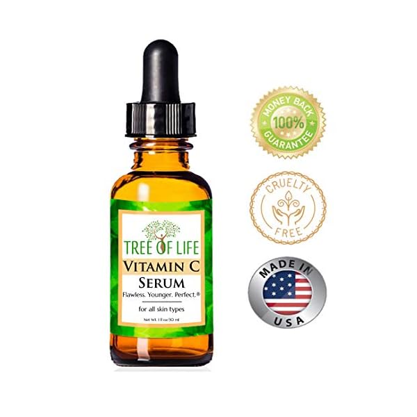Tree-of-Life-Glow-Vitamin-C-Serum-for-Face-Brightening-Revitalizing-Facial-Serum-with-Vitamin-E-1-Fl-Oz Tree of Life Beauty Vitamin C Skin Care Set, Skin Brightening Face Oil for Dark and Age Spots, Facial Serums for Dry and Sensitive Skin with Hyaluronic Acid & Vitamin E for Soft Smooth Skin, 1 Fl Oz