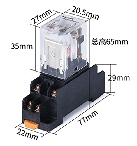 Relé electromecánico MY2NJ DC 24V para sustitución rápida en paneles eléctricos DPDT 2