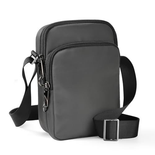 BROADREAM Sac Bandoulière Homme Mini Reporter Petit Modèle avec Blocage RFID & fermeture éclair à verrou, Imperméable Sac de Voyage Pour Téléphon, Sling...