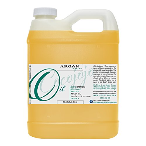 Argan Nut Oil Deodorized 32 Oz 100% Pure Natural Moroccan Argon Nut Oil Unrefined Unscented Cold Pressed Extra Virgin - Therapeutic Grade A For Hair Skin Body Nail And Beard - Marrakesh Oil #TOP1