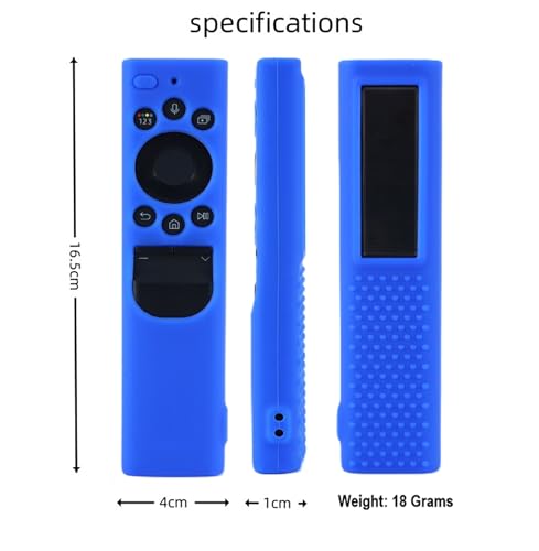 Image of Silicone TV Remote Cover Compatible with Samsung Smart TV Remote 2023 BN59-01432G BN59-01432A (Samsung Smart TV 2022 Solar Remote Cover - Style 6, Blue - Style 6)