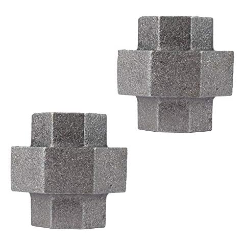 PIPE DÉCOR 1 in. Black Malleable Iron Union, 2 Pack, for DIY Pipe Furniture Building and Regular Plumbing Applications Cover