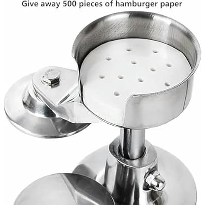 ZOLPINL Kommerzieller Hamburger-Patty-Maker, manuelle Burger-Formmaschine, 4/5/6 Zoll Burger-Presswerkzeug aus Edelstahl, BBQ-Patty-Form, Rindfleisch-Fleischformer mit 500 Stück Pergamentp – Bild 5