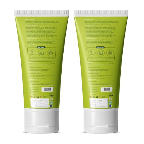 Image of Anti Acne Face Wash with Neem, Aloe Vera, Green Tea Extract & Tea Tree Oil | Gentle Oil Control & Pimple Removal | Natural Cleanser for Acne-Prone Skin, For Men & Women- 100ml (Pack of 2)