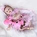 HaoLi Nicery Reborn Baby Doll Soft Simulation Silicone Vinyle Magnétique Bouche Réaliste Jouet Fille Yeux Ouverts 55cm