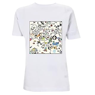 Rock Off LED Zeppelin III Album White Officiel T-Shirt Hommes Unisexe - Les Beatles, Paul McCartney, John Lennon, RIngo Starr, George Harrison