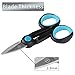 BXIO Fishing Scissors with Fishing Lanyard and Nylon Sheath, Braided Line Tools,Stainless Steel Fishing Pliers Scissors with Grinding Hook Tool(Black Blue)