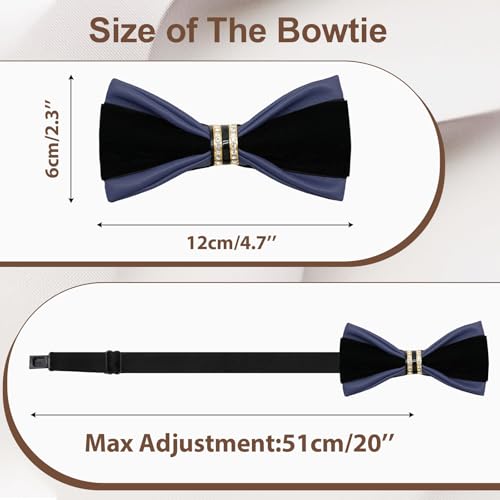 Image of Men's PU Velvet Rhinestone Bow Tie for Wedding